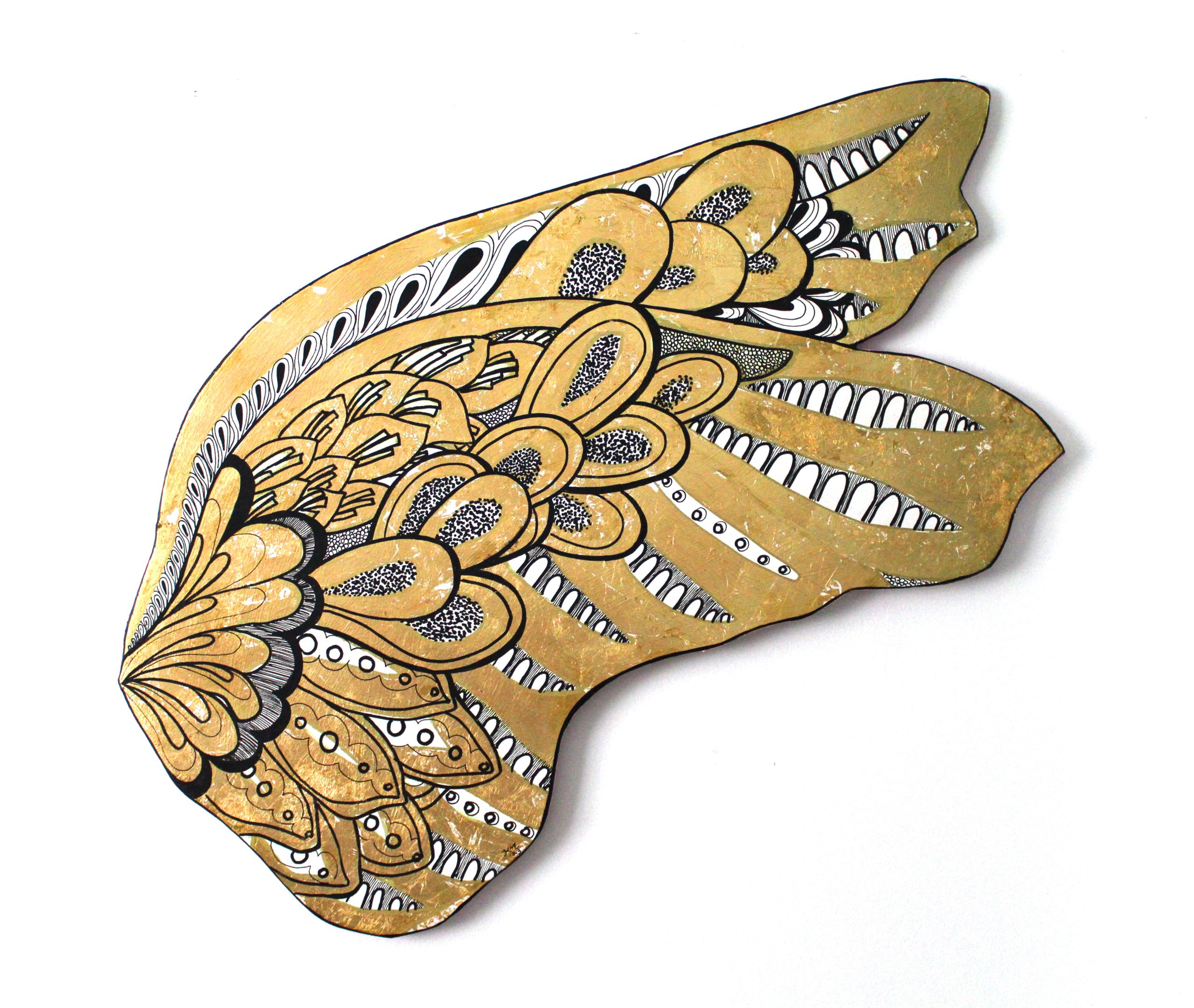 Distressed Gold Leaf Wings